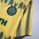 Retro  Celtic Away Yellow 1:1 Quality Soccer Jersey  1991-1992