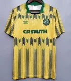Retro  Celtic Away Yellow 1:1 Quality Soccer Jersey  1991-1992