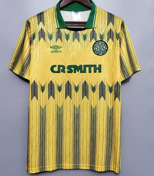 Retro  Celtic Away Yellow 1:1 Quality Soccer Jersey  1991-1992