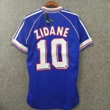 Retro France Home 1:1 Quality Soccer Jersey  1998