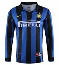 Retro Inter Milan home Long sleeve 1:1 Quality Soccer Jersey    1998-1999