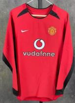 Retro Manchester United Home Long Sleeve 1:1 Quality Soccer Jersey  2002-2004