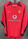 Retro Manchester United Home Long Sleeve 1:1 Quality Soccer Jersey  2002-2004