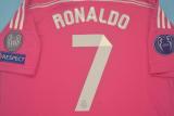 Retro Real Madrid Home  Long Sleeve Pink   2014-2015