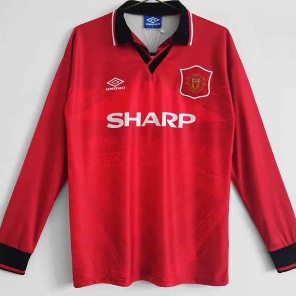 Retro  Manchester United Home Long sleeve 1:1 Quality Soccer Jersey  1994-1996