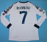 Retro Real Madrid Home Long Sleeve 1:1 Quality Soccer Jersey  2012-2013