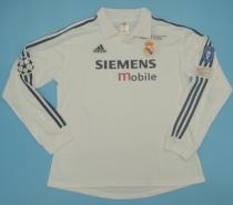 Retro Real Madrid Home Long Sleeve 1:1 Quality Soccer Jersey  2002-2003