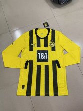 Dortmund Home Long Sleeve Fans 1:1 Quality Soccer Jersey   22-23