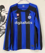 Inter Milan  Home Long Sleeve Fans  1:1 Quality Soccer Jersey    22-23