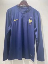 France Home Long Sleeve  Fans  1:1 Quality Soccer Jersey   22-23