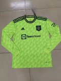 Manchester United 2Rd Away  Long Sleeve   Fans 1:1 Quality Soccer Jersey    22-23