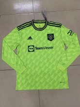 Manchester United 2Rd Away  Long Sleeve   Fans 1:1 Quality Soccer Jersey    22-23
