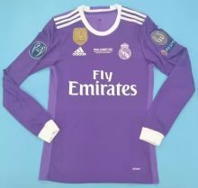 Retro Real Madrid Away Long sleeve   1:1 Quality Soccer Jersey    2016-2017