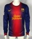Retro Barcelona  Home Long sleeve  player 1:1 Quality Soccer Jersey   2012-2013