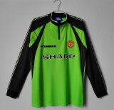 Retro Manchester United Green  Long Sleeve 1:1 Quality Soccer Jersey  1998-1999