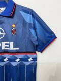 Retro AC Milan 4th Away  Blue  1:1 Quality Soccer Jersey  1995-1996