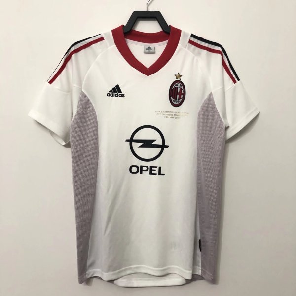 Retro AC white away 1:1 Quality Soccer Jersey  2002-2003
