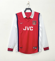 Retro  Arsenal Home Long sleeve 1:1 Quality Soccer Jersey  1998-1999