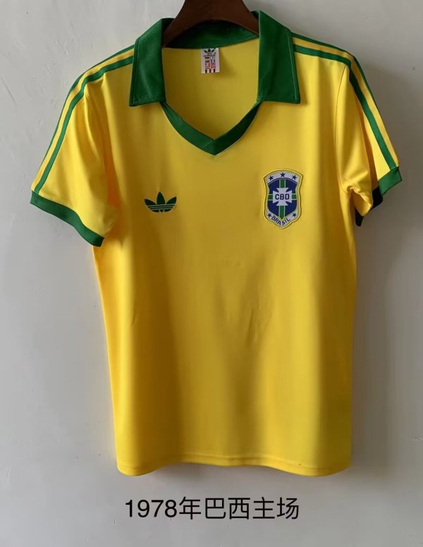 Retro Brazil  Home Fans    1:1 Quality Soccer Jersey  1978
