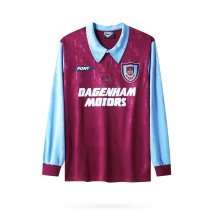 Retro West Ham Home  Long Sleeve    1:1 Quality Soccer Jersey  1995-1997