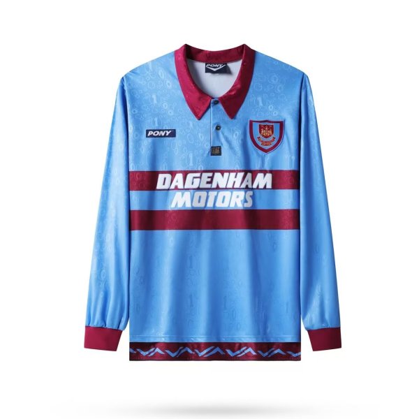 Retro West Ham Away Long Sleeve    1:1 Quality Soccer Jersey  1995-1997