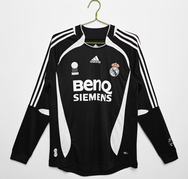 Retro Real Madrid Away  Long Sleeve  1:1 Quality Soccer Jersey  2006-2007