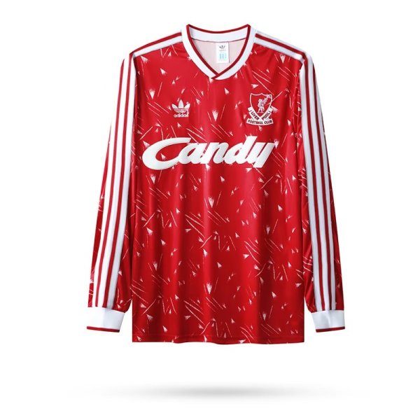 Retro Liverpool Home Long  Sleeve  1:1 Quality Soccer Jersey   1989-1991