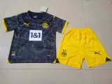 Dortmund Away  kids 1:1 Quality Soccer Jersey   23-24