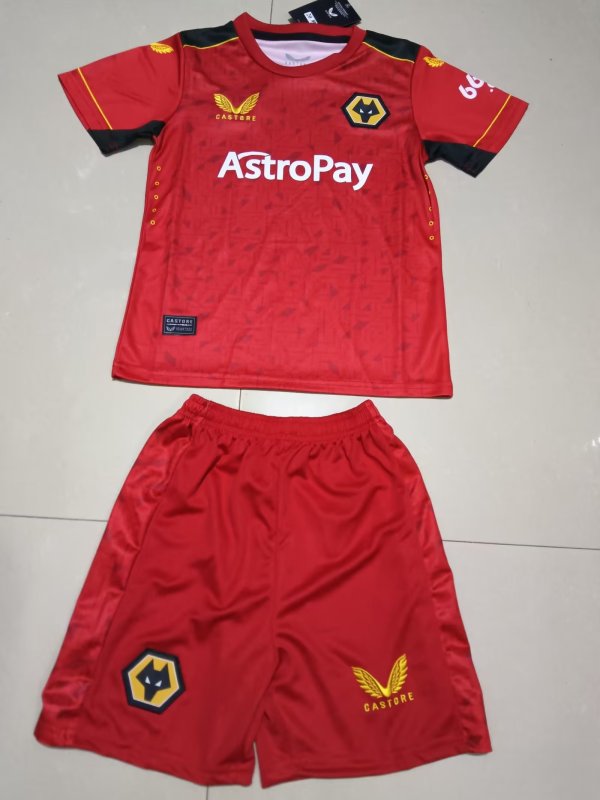 Wolves Away Kids 1:1 Quality Soccer Jersey  23-24