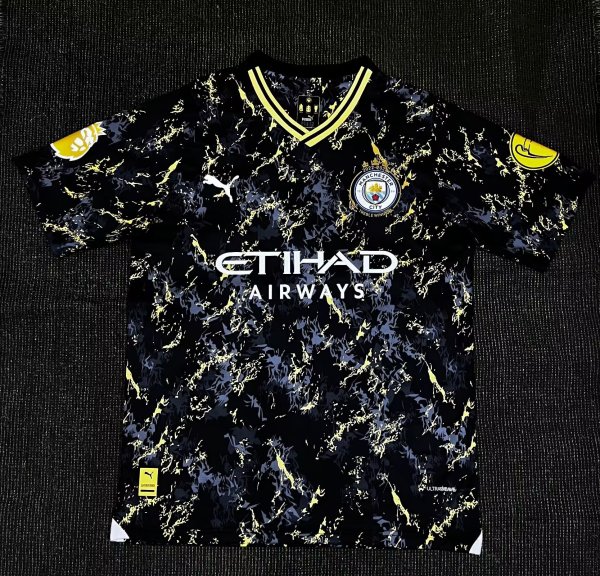 Manchester City Black Gold Special Edition Fans  1:1 Quality Soccer Jersey    23-24