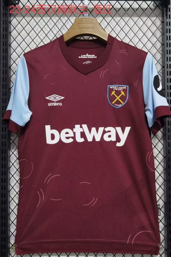 West Ham United Home Fans 1:1 Quality Soccer Jersey  23-24