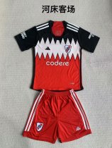 River Plate Away  kids 1:1 Quality Soccer Jersey   23-24