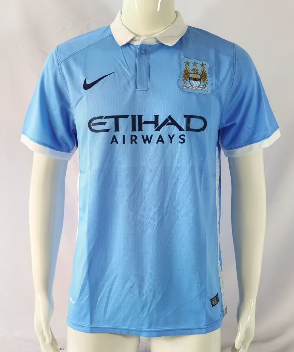 Retro Manchester City Home 1:1 Quality Soccer Jersey  2015-2016