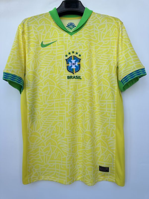 Brazil Home Fans 1:1 Quality Soccer Jersey  24-25