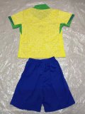 Brazil Home Kids 1:1 Quality Soccer Jersey  24-25