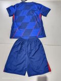 Croatia away  Kids 1:1 Quality Soccer Jersey  24-25