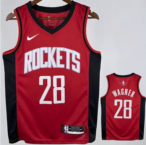 Rockets WAGNER #28 Red NBA Jerseys Hot Pressed 24-25
