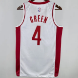 Rockets GREEN #4 White NBA Jerseys Hot Pressed  24-25