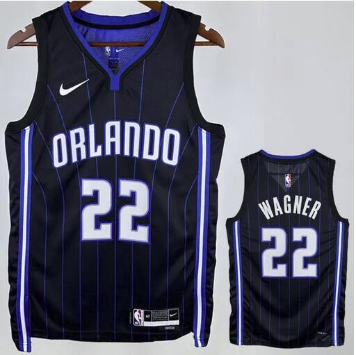 Magic WAGNER #22 Black NBA Jerseys Hot Pressed  24-25