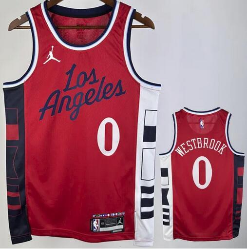 Clippers WESTBROOK #0 Red NBA Jerseys 24-25