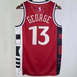 Clippers GEORGE #13 Red NBA Jerseys 24-25