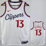 Clippers GEORGE #13 White NBA Jerseys 24-25