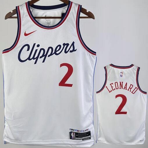 Clippers LEONARD #2 White NBA Jerseys 24-25