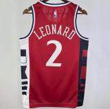 Clippers LEONARD #2 Red NBA Jerseys  24-25