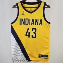 Pacers SIAKAM #43 Yellow NBA Jerseys 23-24