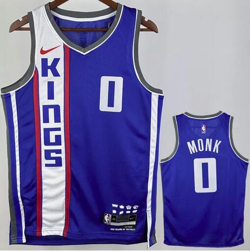 Kings MONK #0 Blue City Edition NBA Jerseys 24-25