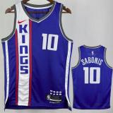 Kings SABONIS #10 Blue City Edition NBA Jerseys 24-25