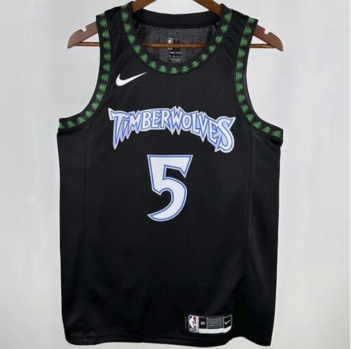 Timberwolves EDWARDS #5 Black Retro NBA Jerseys 24-25