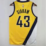 Pacers SIAKAM #43 Yellow NBA Jerseys 23-24