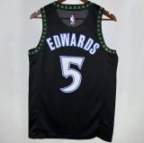 Timberwolves EDWARDS #5 Black Retro NBA Jerseys 24-25